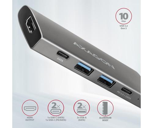 I/O HUB USB-C 5IN1/0.2M HMC-5G2 AXAGON