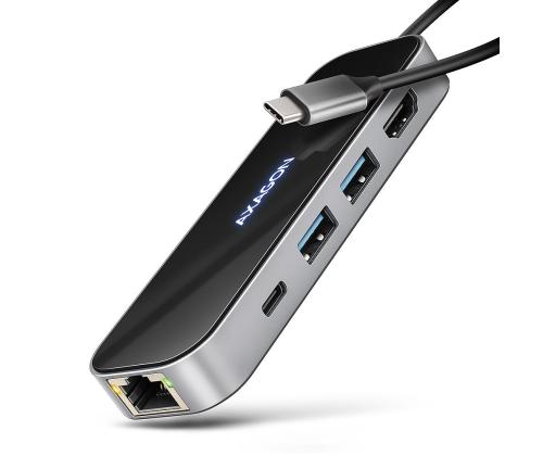 I/O HUB USB-C 6IN1/GLASS 0.2M HMC-6GLN AXAGON