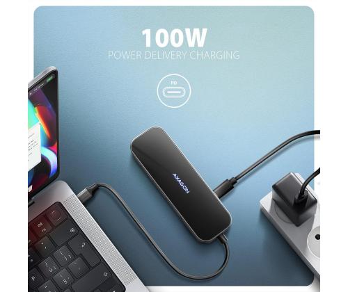 I/O HUB USB-C 6IN1/GLASS 0.2M HMC-6GLN AXAGON