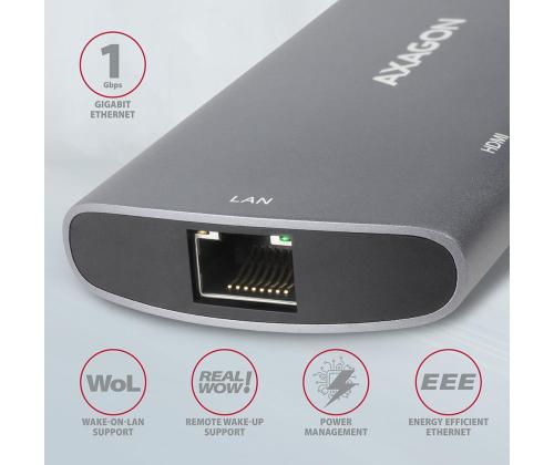 I/O HUB USB-C 6IN1 SATA M.2/0.18M HMC-6M2 AXAGON