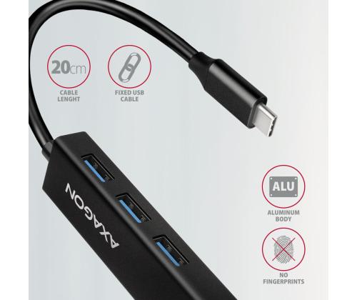 I/O HUB USB-C 4PORT GLAN/0.2M HMC-GL3A AXAGON