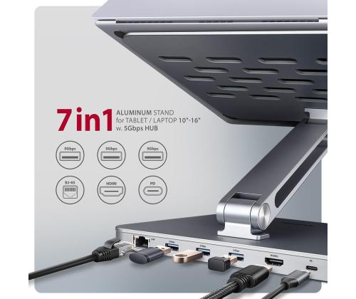 NB ACC STAND 10-16" + I/O HUB/7IN1 HMC-STND AXAGON
