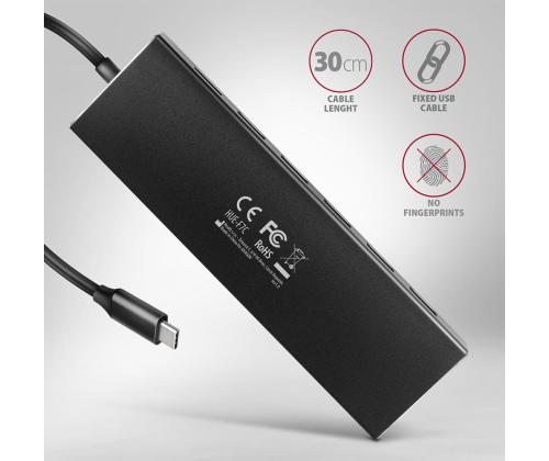 I/O HUB USB-C 7PORT FLAT/0.3M HUE-F7C AXAGON