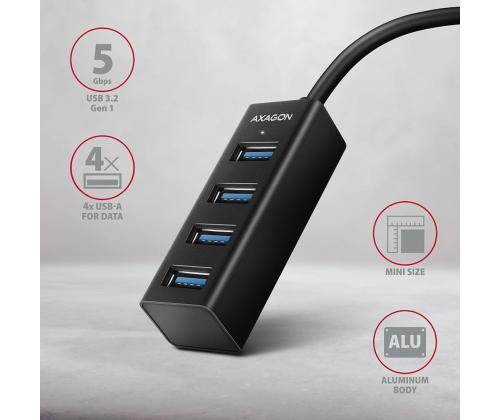 I/O HUB USB-C 4PORT MINI/0.2M HUE-M1C AXAGON