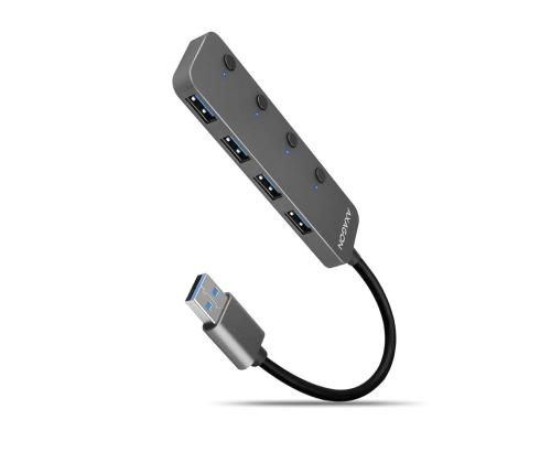 I/O USB HUB SWITCH 4PORT/0.2M HUE-MSA AXAGON