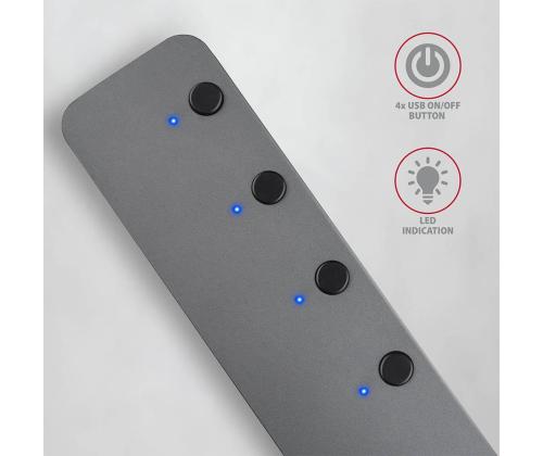 I/O USB HUB SWITCH 4PORT/0.2M HUE-MSA AXAGON