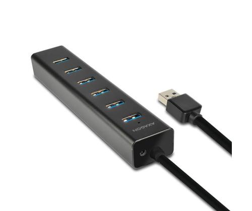 I/O HUB USB3.0 7PORT CHARGING/W/AC 1.2M HUE-SA7BP AXAGON
