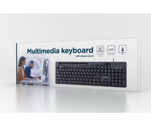 KEYBOARD MULTIMEDIA USB ENG/BLACK KB-UM-108 GEMBIRD