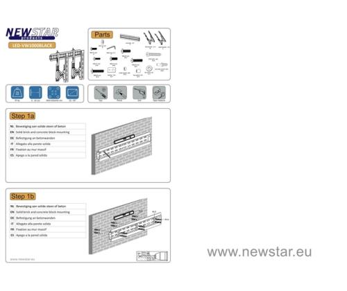 TV SET ACC WALL MOUNT BLACK/LED-VW1000BLACK NEOMOUNTS