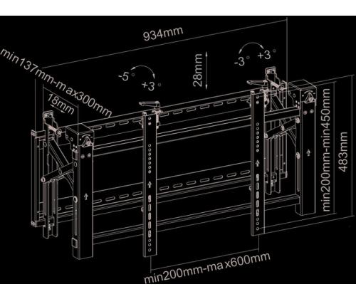 TV SET ACC WALL MOUNT BLACK/LED-VW2000BLACK NEOMOUNTS