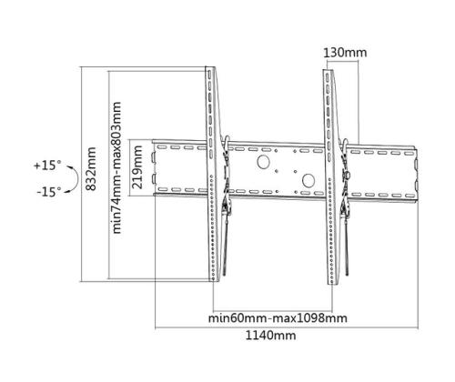 TV SET ACC WALL MOUNT BLACK/60-100" LFD-W2000 NEOMOUNTS