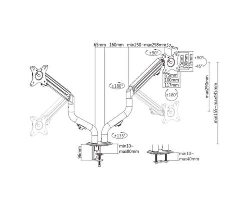DISPLAY ACC MOUNTING ARM/17-32" MA-DA2-02 GEMBIRD