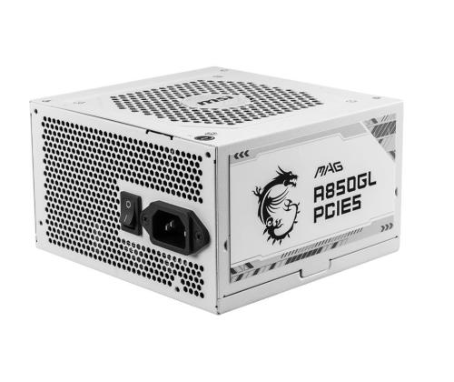 Power Supply MSI 850 Watts Efficiency 80 PLUS GOLD PFC Active MAGA850GLPCIE5WHITE
