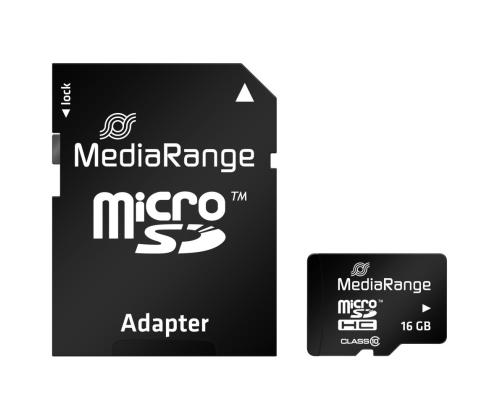 MEMORY MICRO SDHC 16GB C10/W/ADAPTER MR958 MEDIARANGE