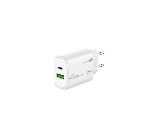 POWER ADAPTER USB/USB-C 25W/FAST MRMA112-2 MEDIARANGE