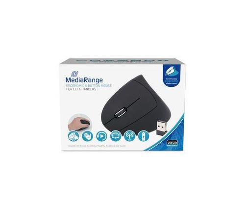 MOUSE USB OPTICAL WRL 6-BUTTON/LEFT BLACK MROS233 MEDIARANGE