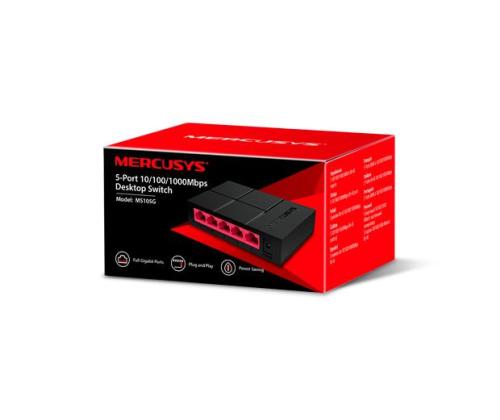 Switch MERCUSYS MS105G Desktop/pedestal 5x10Base-T / 100Base-TX / 1000Base-T MS105G