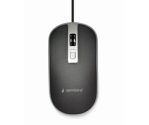 MOUSE USB OPTICAL BLACK/SILVER/MUS-4B-06-BS GEMBIRD