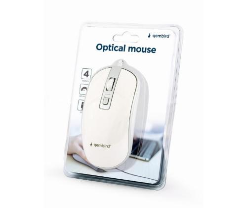MOUSE USB OPTICAL WHITE/SILVER/MUS-4B-06-WS GEMBIRD