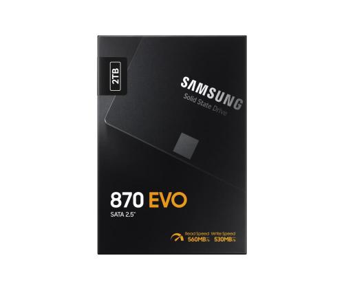 SSD SAMSUNG 870 EVO 2TB SATA SATA 3.0 MLC Write speed 530 MBytes/sec Read speed 560 MBytes/sec 2...