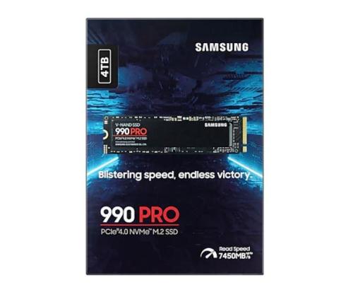 SSD SAMSUNG 990 PRO 4TB M.2 PCIe Gen4 NVMe TLC Write speed 6900 MBytes/sec Read speed 7450 MBytes...