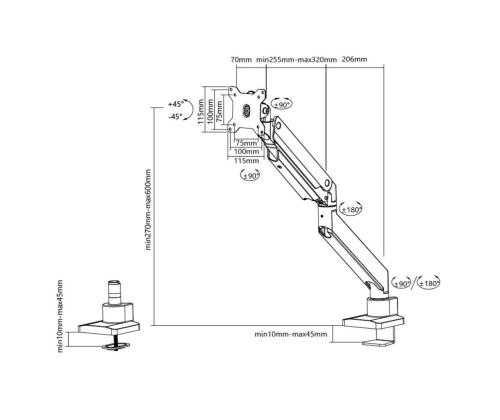 MONITOR ACC DESK MOUNT 10-49"/NM-D775BLACKPLUS NEOMOUNTS