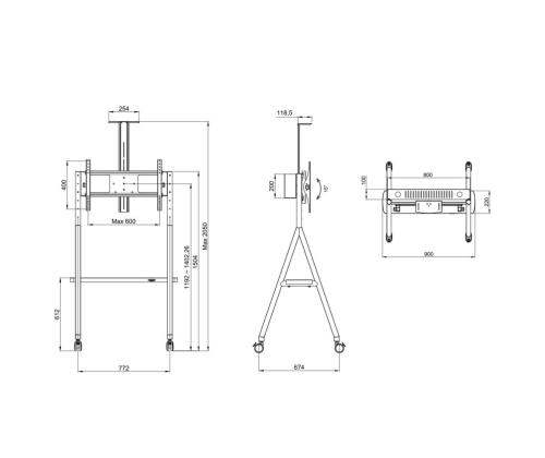 TV SET ACC FLOOR STAND/32-65" NS-M1500WHITE NEOMOUNTS
