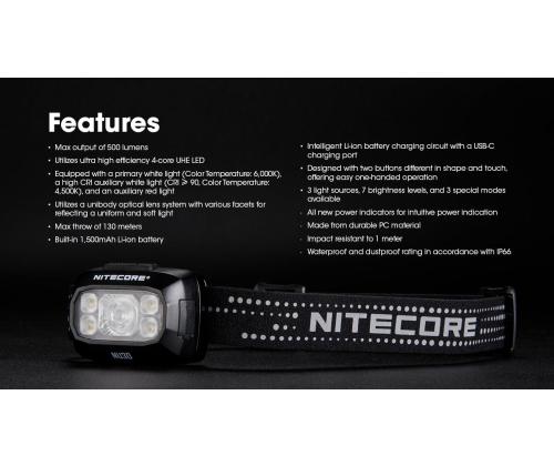 HEADLAMP NU SERIES 500 LUMENS/NU30 NITECORE