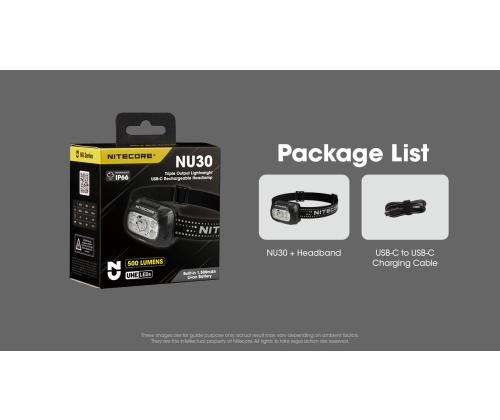 HEADLAMP NU SERIES 500 LUMENS/NU30 NITECORE