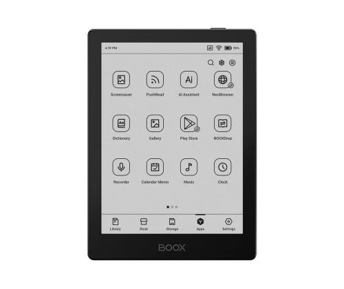 E-Reader ONYX BOOX 6" 1072x1448 Memory 32 MB 1xUSB-C Micro SDXC Wireless LAN Bluetooth Black...