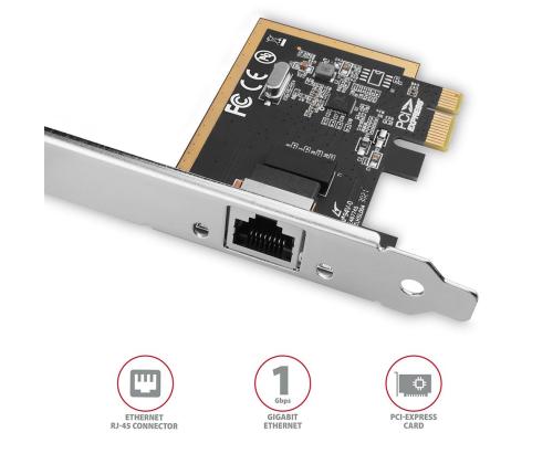 NET CARD PCIE 1GBE 1PORT/SP&LP PCEE-GRF AXAGON