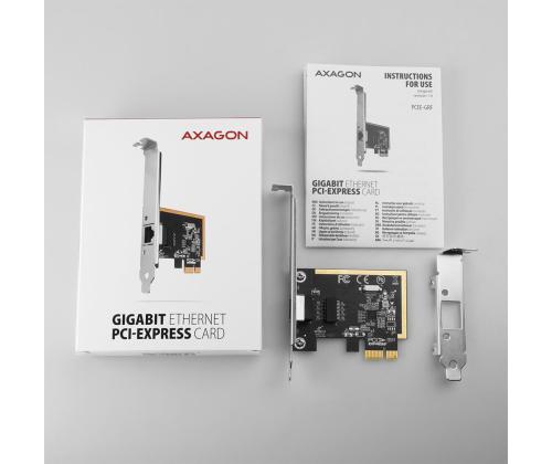 NET CARD PCIE 1GBE 1PORT/SP&LP PCEE-GRF AXAGON