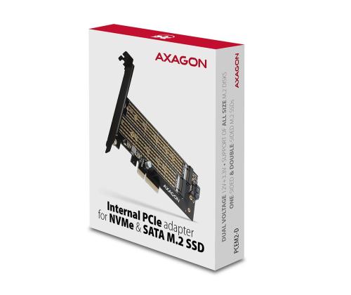 SSD ACC ADAPTER NVME/SATA/M.2/SP&LP PCEM2-D AXAGON