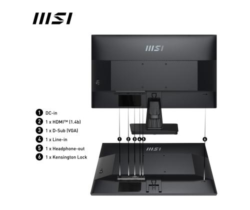 LCD Monitor MSI PRO MP251 24.5" Business Panel IPS 1920x1080 16:9 100 Hz 1 ms Speakers Colour...