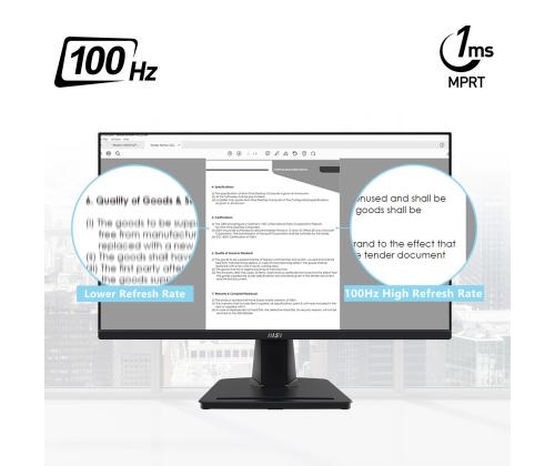 LCD Monitor MSI PRO MP251 24.5" Business Panel IPS 1920x1080 16:9 100 Hz 1 ms Speakers Colour...