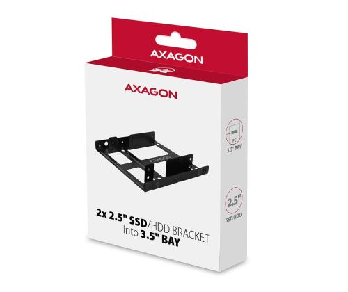 SSD ACC BRACKET 2X2.5" TO 3.5"/RHD-225 AXAGON
