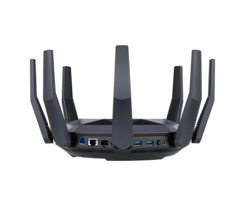 Wireless Router ASUS 6000 Mbps Mesh Wi-Fi 6 USB 3.1 9x10/100/1000M 1x10GbE 1xSPF+ Number of...
