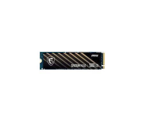 SSD MSI SPATIUM M450 500GB M.2 PCIe Gen4 NVMe 3D NAND Write speed 2300 MBytes/sec Read speed 3600...
