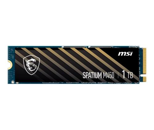 SSD MSI SPATIUM M450 1TB M.2 PCIe Gen4 NVMe 3D NAND Write speed 2400 MBytes/sec Read speed 3400...