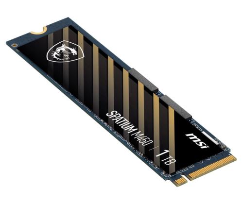 SSD MSI SPATIUM M450 1TB M.2 PCIe Gen4 NVMe 3D NAND Write speed 2400 MBytes/sec Read speed 3400...