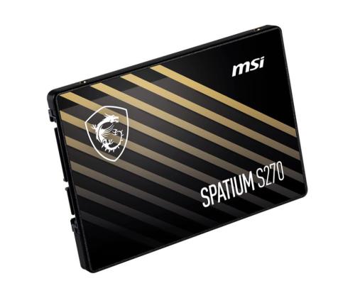 SSD MSI SPATIUM S270 240GB SATA 3D NAND Write speed 400 MBytes/sec Read speed 500 MBytes/sec 2,5"...