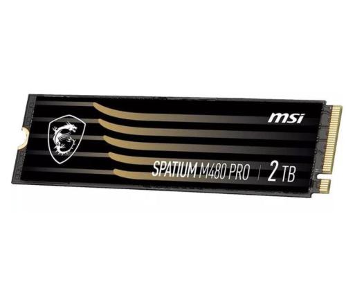 SSD MSI SPATIUM M480 PRO 2TB M.2 PCIe Gen4 NVMe 3D NAND Write speed 7000 MBytes/sec Read speed...