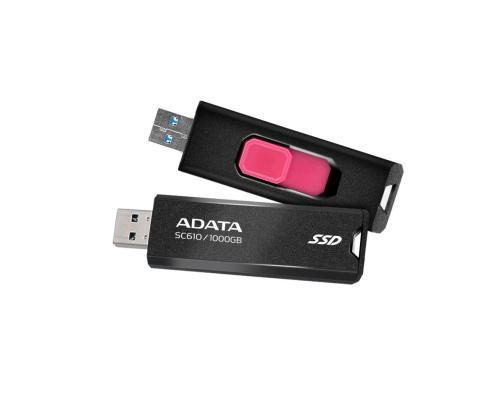 External SSD ADATA SC610 1TB USB 3.2 Write speed 500 MBytes/sec Read speed 550 MBytes/sec SC610...