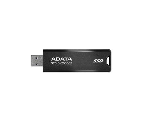 External SSD ADATA SC610 2TB USB 3.2 Write speed 500 MBytes/sec Read speed 550 MBytes/sec SC610...