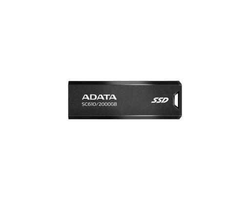 External SSD ADATA SC610 2TB USB 3.2 Write speed 500 MBytes/sec Read speed 550 MBytes/sec SC610...