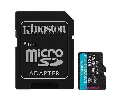 MEMORY MICRO SDXC 512GB UHS-I/W/A SDCG4/512GB KINGSTON