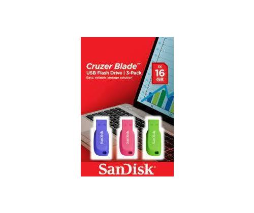 MEMORY DRIVE FLASH USB2 16GB/3PCS SDCZ50C-016G-B46T SANDISK