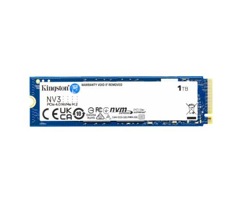 SSD KINGSTON NV3 1TB M.2 PCIE NVMe 3D NAND Write speed 4000 MBytes/sec Read speed 6000 MBytes/sec...