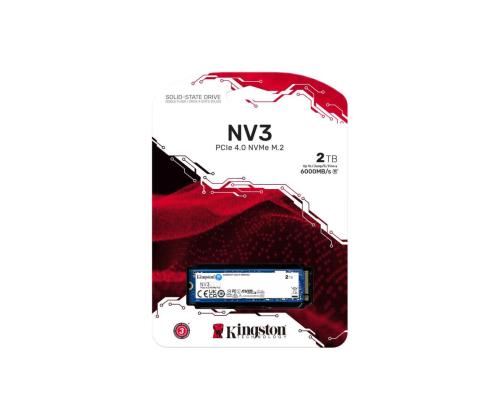 SSD KINGSTON NV3 2TB M.2 PCIE NVMe 3D NAND Write speed 5000 MBytes/sec Read speed 6000 MBytes/sec...