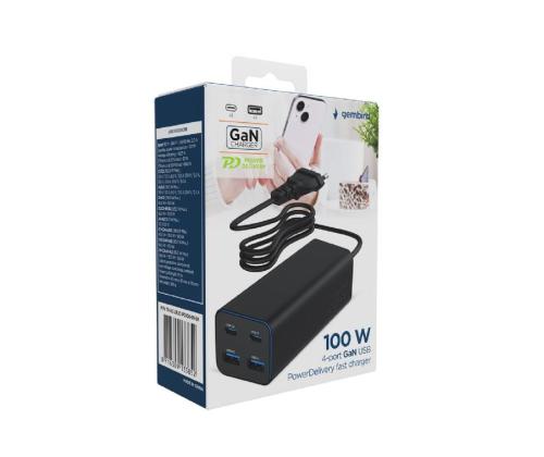 CHARGER USB UNIVERSAL 4P 100W/TA-UC-2A2C-PD100-01-BK GEMBIRD